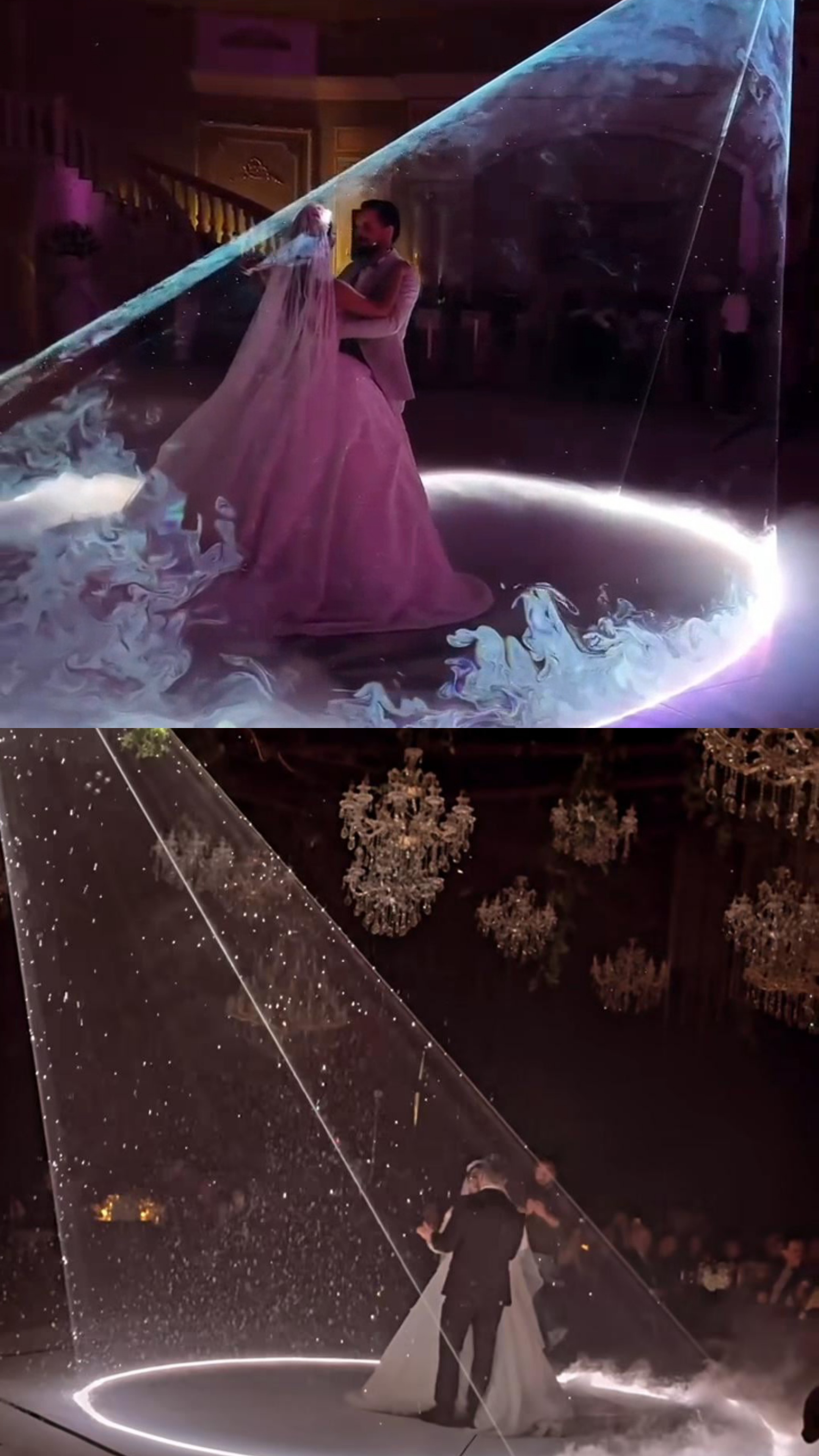 Spotlight effect on dance floor